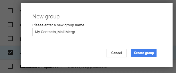 Create Mail Merge Group