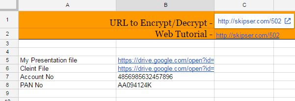 Decrypt Google Spreadsheet