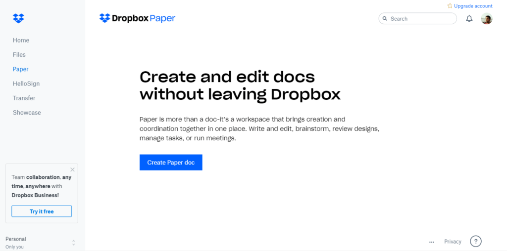 DropBox Paper
