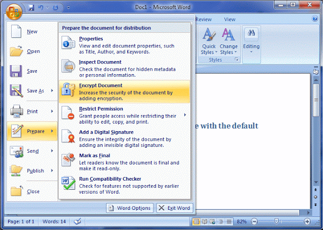 Encrypt Word Document