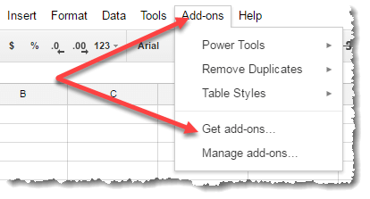 Google Sheet Menu