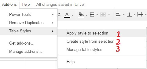 Table Styles