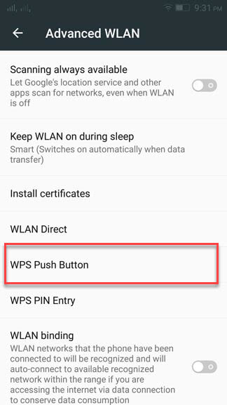 WIFI WPS button