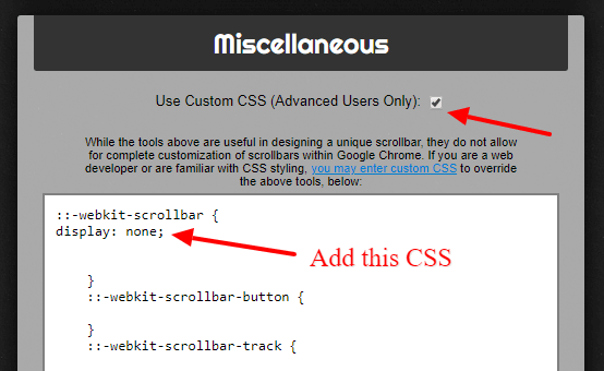 adding scrollbar CSS