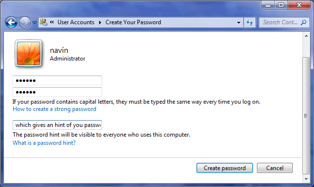 administrator password